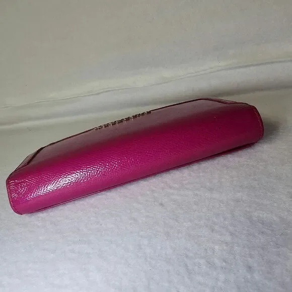 Burberry Patent Leather Heritage Grain Penrose Continental Wallet Pink - Picture 7 of 16